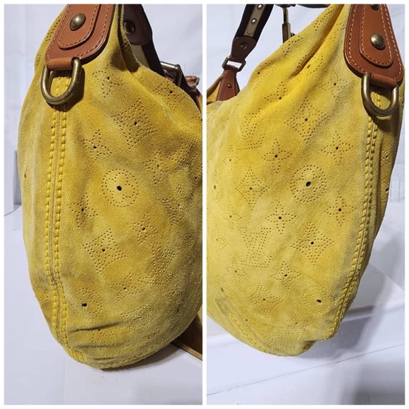 Authentic Louis Vuitton Monogram Suede Onatah GM Shoulder Bag Yellow - Picture 14 of 16